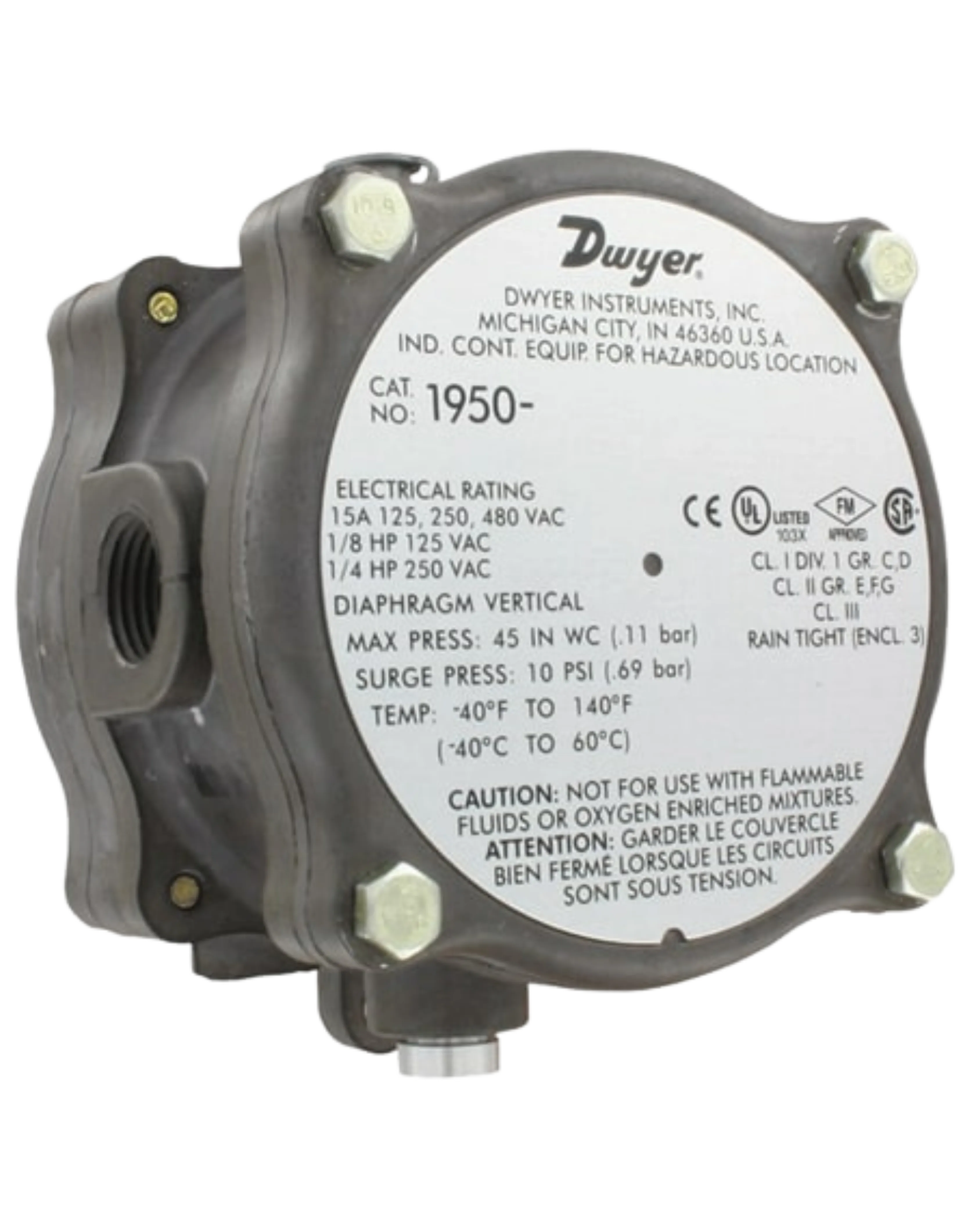 1950-10-2F Dwyer Instruments - Explosion-Proof Differential Pressure Switch — Dwyer Instruments Tools & Test Equipment